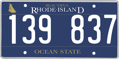 RI license plate 139837