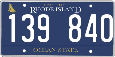 RI license plate 139840