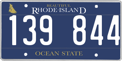 RI license plate 139844