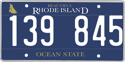 RI license plate 139845