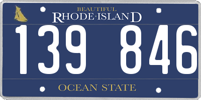 RI license plate 139846