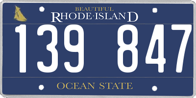 RI license plate 139847