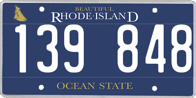 RI license plate 139848