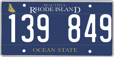 RI license plate 139849
