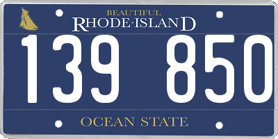 RI license plate 139850