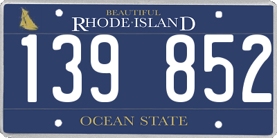RI license plate 139852