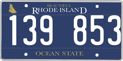 RI license plate 139853