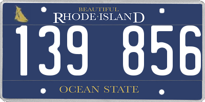 RI license plate 139856