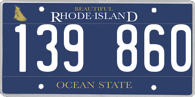 RI license plate 139860
