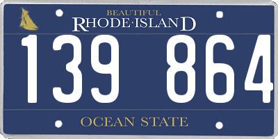 RI license plate 139864