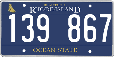 RI license plate 139867