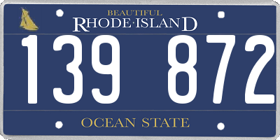 RI license plate 139872