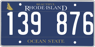 RI license plate 139876