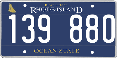 RI license plate 139880