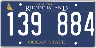 RI license plate 139884