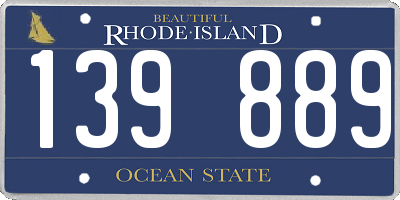 RI license plate 139889