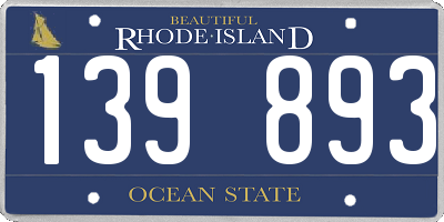 RI license plate 139893