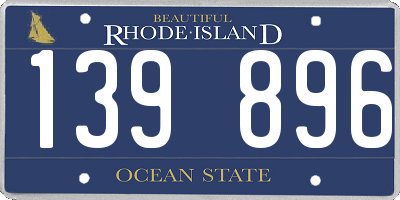 RI license plate 139896