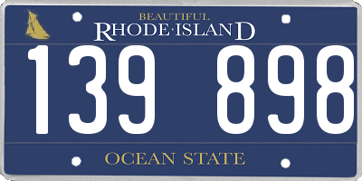 RI license plate 139898