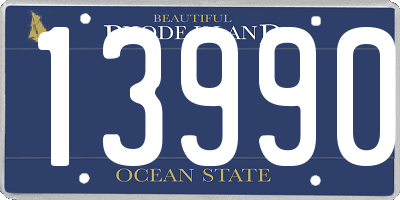 RI license plate 13990