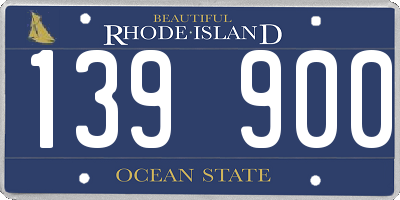 RI license plate 139900