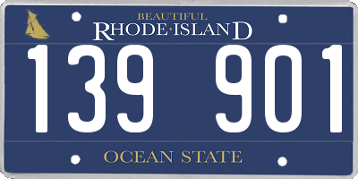RI license plate 139901