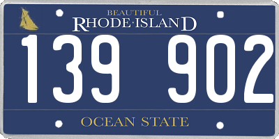 RI license plate 139902