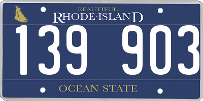 RI license plate 139903