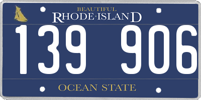RI license plate 139906