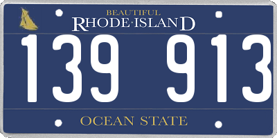RI license plate 139913