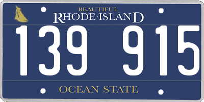 RI license plate 139915