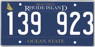 RI license plate 139923