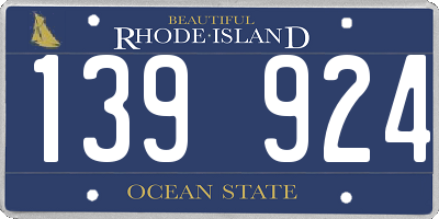 RI license plate 139924