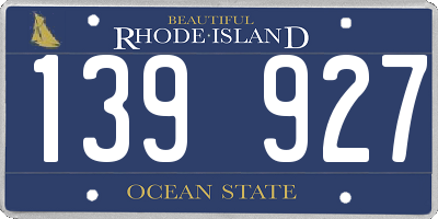 RI license plate 139927