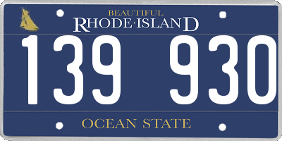 RI license plate 139930
