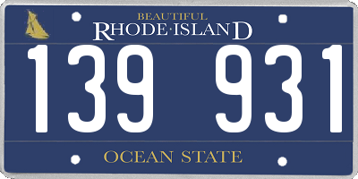 RI license plate 139931