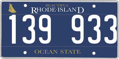 RI license plate 139933
