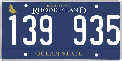 RI license plate 139935