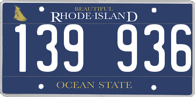 RI license plate 139936