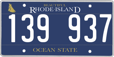 RI license plate 139937