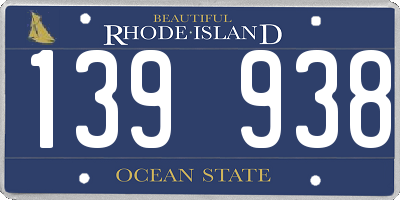 RI license plate 139938