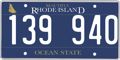 RI license plate 139940