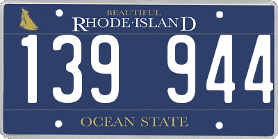 RI license plate 139944