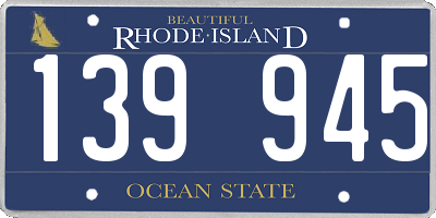 RI license plate 139945