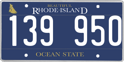 RI license plate 139950