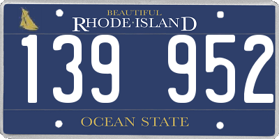 RI license plate 139952