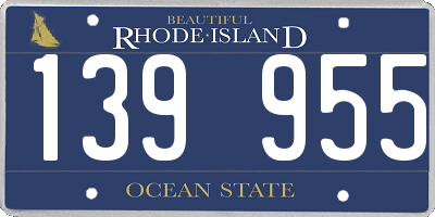 RI license plate 139955