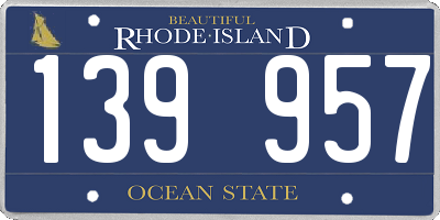 RI license plate 139957