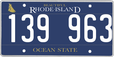 RI license plate 139963