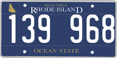 RI license plate 139968